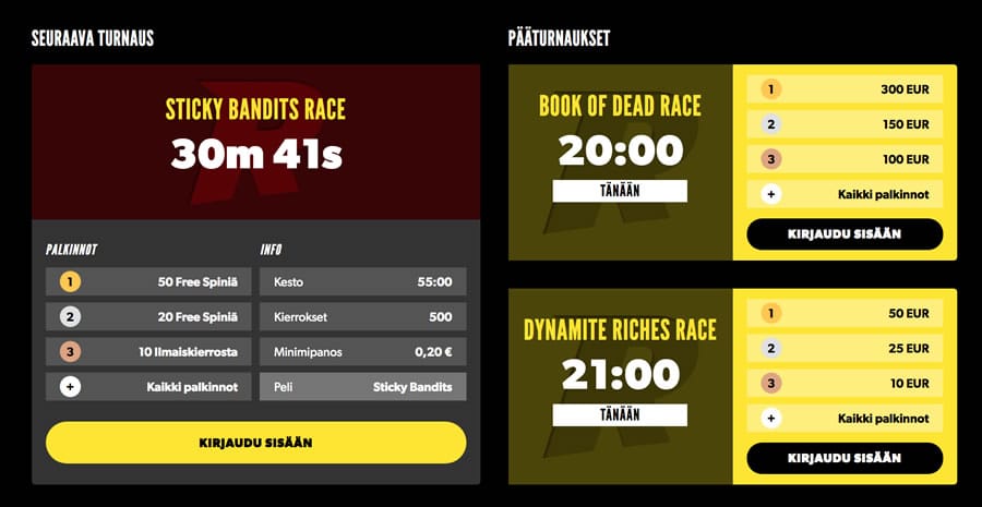 Rizk Race - turnaukset